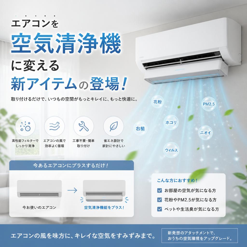 エアコンを空気清浄機に変える新アイテムの登場！